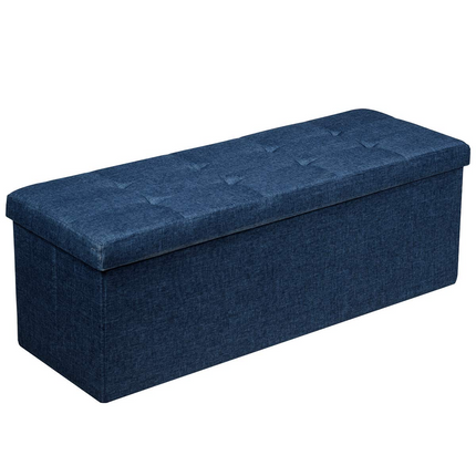 Storage Ottoman Bench, Folding Foot Rest 43.5'' with Divider