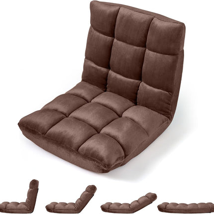 Dreamade Folding Floor Chair with Back Support & 14 Adjustable Position