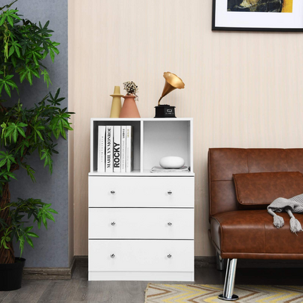 Dresser with 3 Drawers and 2 Cubbies Functional Organizer