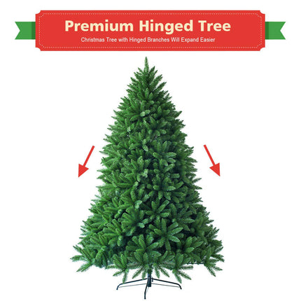 7.5ft Unlit Artificial Christmas Tree, Premium Hinged Fir Tree - DreamadeUS
