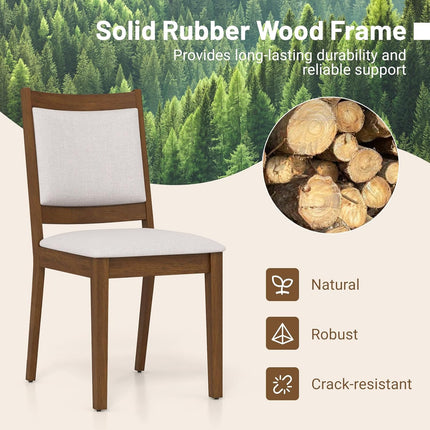 Dreamade Upholstered Dining Chairs Set of 2/4, Modern Farmhouse Kitchen Chairs w/Padded Backrest & Cushioned Seat, Rubber Wood Frame