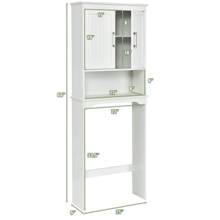 Dreamade Over The Toilet Bathroom Space Saver Free Standing Toilet Rack with Adjustable Inner Shelf