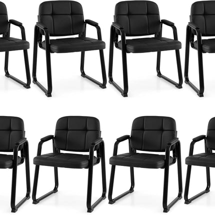 Dreamade Waiting Room Leather Office Reception Chairs with Padded Armrests