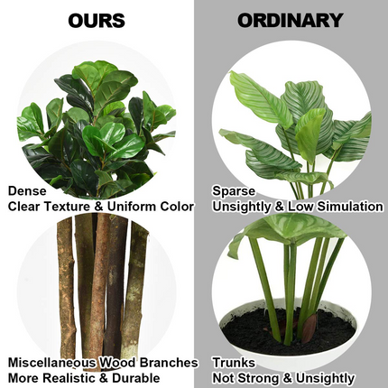Dreamade Fake Fiddle Leaf Fig Tree Artificial Greenery Plants - DreamadeUS