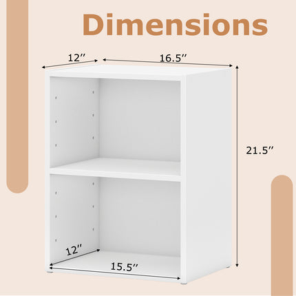 DREAMADE 2 Cube Storage Organizer, Open Storage Display Cabinet with Modular Cubby Design & Adjustable Shelf