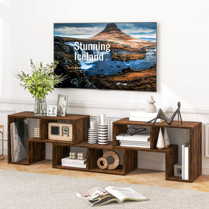 DREAMADE 3 Piece TV Stand, Modular TV Console with Bookshelves, Free Combination w/Storage Cubes for 50 to 65 Inch TV