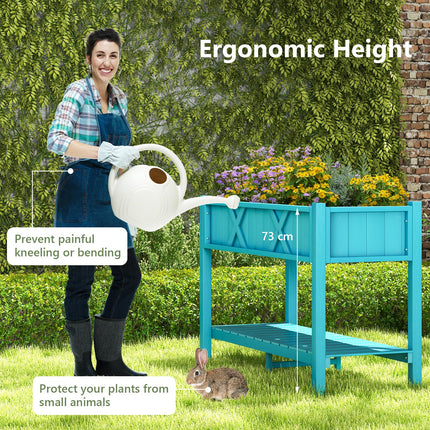 DREAMADE Raised Garden Bed with Legs, 47" x 18" x 29" Planter Box, Blue