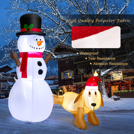 DREAMADE 6 FT Christmas Decoration, Inflatable Christmas Snowmen with Dog