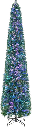 Dreamade 6ft / 7ft / 8ft Fiber Optic Pencil Christmas Tree Xmas Full Tree for Home Office Holiday Decor
