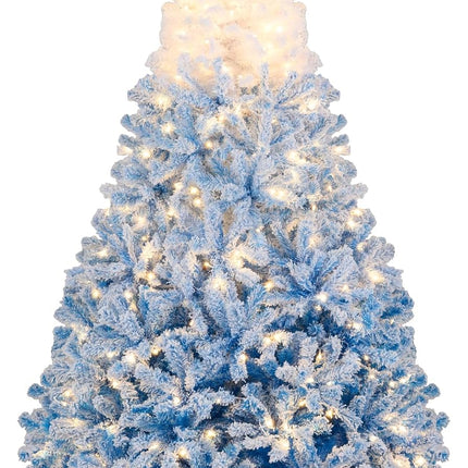 Dreamade Pre-Lit Snow Flocked Christmas Tree | Artificial Hinged Xmas Full Tree