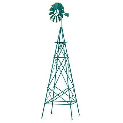 DREAMADE 8ft Steel Windmill, Farmhouse Windmill Decoration with Directional Vane