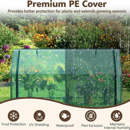 Dreamade Mini Portable Greenhouse w/ PE Cover Roll-Up Zipper
