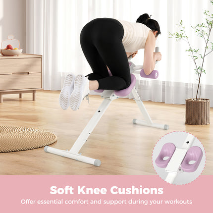 Ab Workout Equipment,Foldable Strength Trainer with Elbow Support, Knee Protection & LCD Monitor