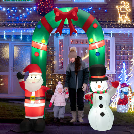 DREAMADE 8 FT Inflatable Christmas Decoration, Tall Christmas Tree Archway w/Santa Claus