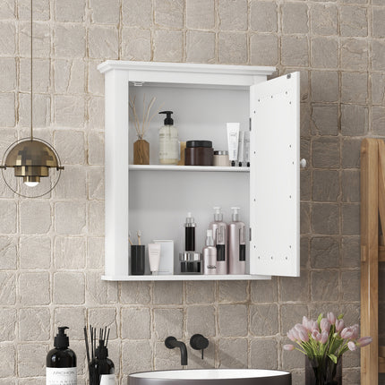 DREAMADE Mirrored Wall Mount Cabinet, Bathroom Storage Cabinet with Adjustable Shelf & HD Mirror