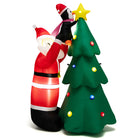 DREAMADE 6FT Inflatable Christmas Decoration, Blow Up Christmas Tree & Santa Claus with Penguin