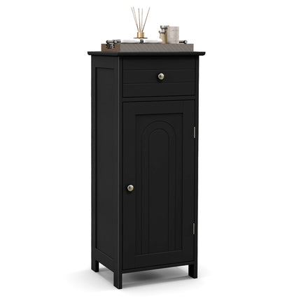 DREAMADE Bathroom Storage Cabinet, Slim Narrow Organizer with Drawer, Black