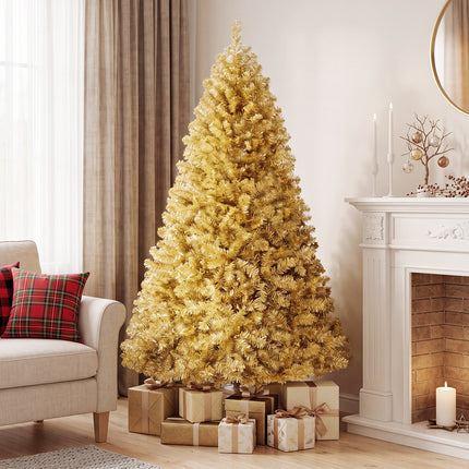 DREAMADE 6 FT Gold Tinsel Christmas Tree, Metallic Artificial Decoration