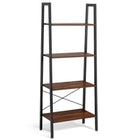 Ladder Shelf 4-Tier Industrial Bookshelf Storage Rack - Dreamadeus