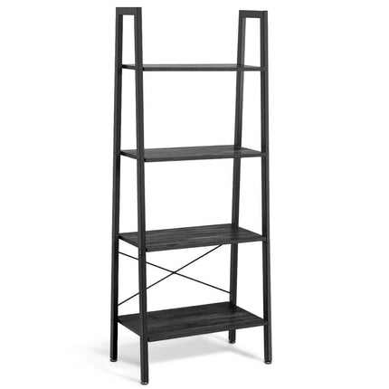 Ladder Shelf 4-Tier Industrial Bookshelf Storage Rack - Dreamadeus