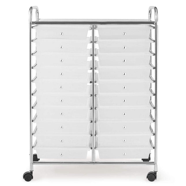 Dreamade Storage Drawer Carts, 20-Drawer Organizer, Utility Cart on Wheels
