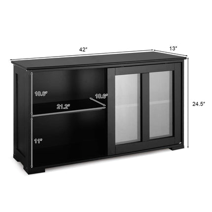 Dreamade Buffet Sideboard, Wood Credenza with Sliding Doors