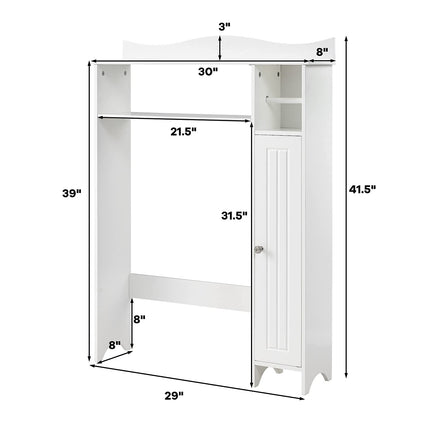 Dreamade Over-The-Toilet Storage Rack, Bathroom Freestanding Space Saver with 1-Door Side Storage Cabinet