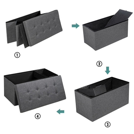 Storage Ottoman Footrest 31.5 Inch Fold-able Toy Organizers