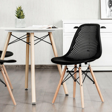 Dreamade Set of 2 or 4 Modern Dining Chairs, Shell PP Lounge Side Chairs w/ Mesh Design - Dreamadeus