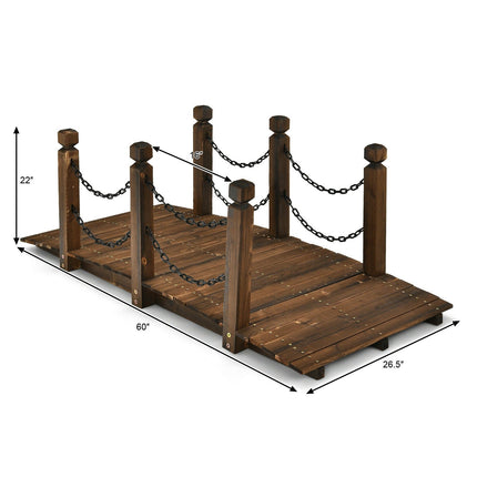 Dreamade 5 ft Wooden Garden Bridge
