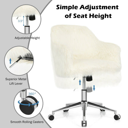 Fluffy Faux Fur Vanity Chair - Dreamade