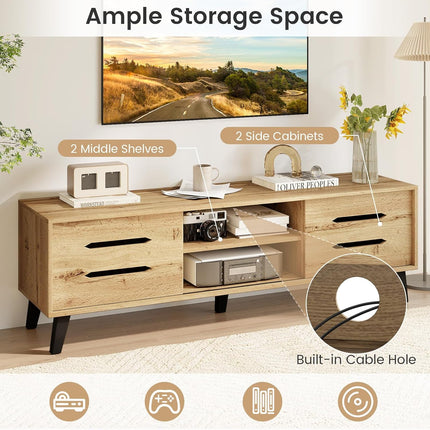 Dreamade Mid Century Modern TV Stand for 55-65 Inch TV