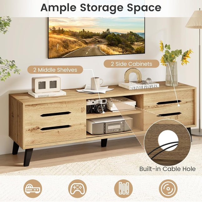 Dreamade Mid Century Modern TV Stand for 55-65 Inch TV
