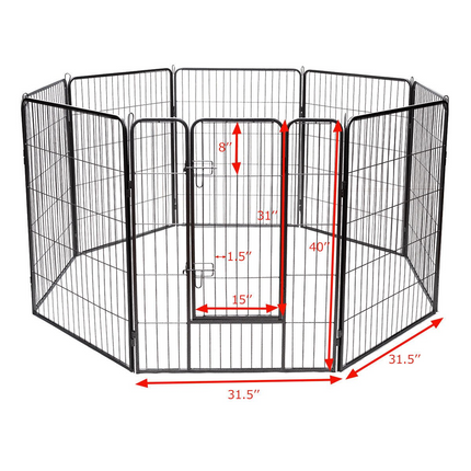 Dreamade 8 Panel Pet Playpen with Door, Foldable Dog Exercise Pen (40")