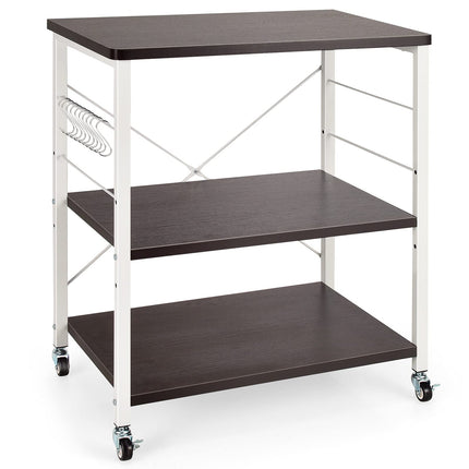 Dreamade Kitchen Baker's Rack 3-Tier Microwave Cart on Wheels