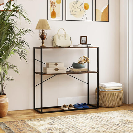 Dreamade 36" Console Table 2-Tier Entryway Table with Open Storage Display Shelves