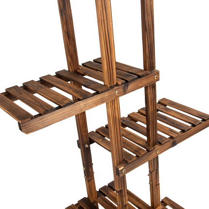 Dreamade Flower Rack Wood Plant Stand 7 Wood Shelves 11 Pots