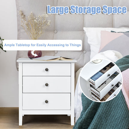 Dreamade Nightstand with Drawers Solid Structure Side Table for Storage Bedroom