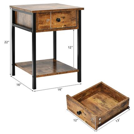 Dreamade Easy Assembly Sofa Side Table