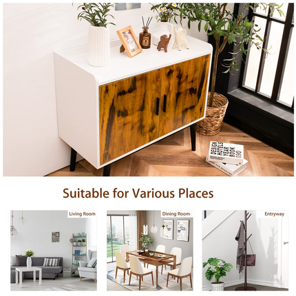 Dreamade Floor Storage Cabinet Buffets Sideboard Vintage Accent Cabinet