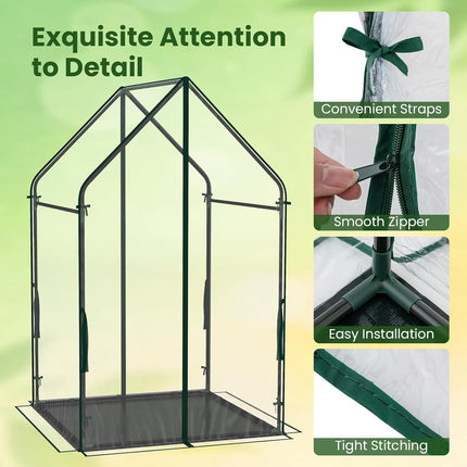 Dreamade Mini Outdoor Portable Green House with Sturdy Metal Frame