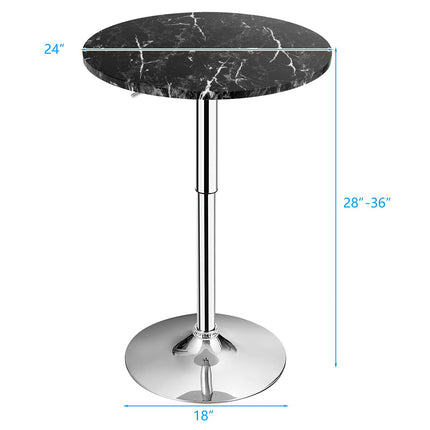 Dreamade Round Pub Table Height Adjustable, 360 Degree Swivel Cocktail Pub Table, Office Bar Table