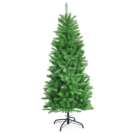 Dreamade 5ft Pre-lit Artificial Christmas Tree, Hinged Fir Pencil Christmas Tree with Lights - DreamadeUS