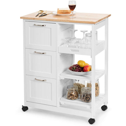 Dreamade Kitchen Island Cart, Home Bar Serving Cart