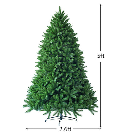 7.5ft Unlit Artificial Christmas Tree, Premium Hinged Fir Tree - DreamadeUS