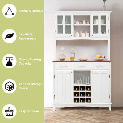 Dreamade Buffet Hutch Cabinet, Kitchen Hutch Sideboard