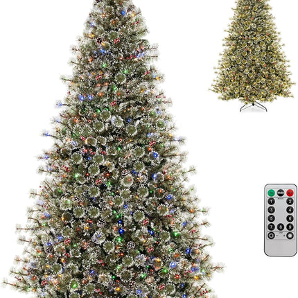 Dreamade 6ft / 7.5ft / 9ft Pre-Lit Artificial Christmas Tree with 360° Quick Power Connector