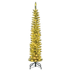 5ft Prelit Pencil Christmas Tree, Artificial Slim Xmas Tree with 150 Warm White LED Lights & 296 Full Branches