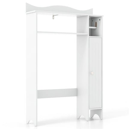 Dreamade Over-The-Toilet Storage Cabinet, Bathroom Freestanding Space Saver with 1-Door Side Storage Cabinet & Paper Holder