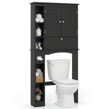 Dreamade White Over The Toilet Storage Cabinet Freestanding Bathroom Organizer